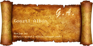 Gosztl Albin névjegykártya