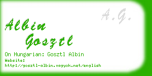 albin gosztl business card